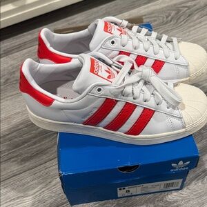 adidas White and Red Athletic Shoes